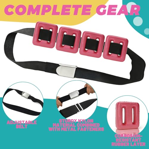 4 Pcs Scuba Weight Belt Set,Diving Weight Belt Coated Dive Weights with Nylon Belt - color: Pink, size: 1.1 lb