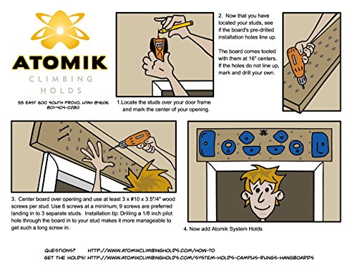 Atomik Rock Climbing Holds Advanced Bolt-On Hangboard in Blue for Grip and Strength Training