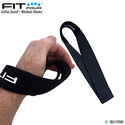Black Lifting Strap with Wrist Support for Weightlifting | Silicone Grip | Reversible