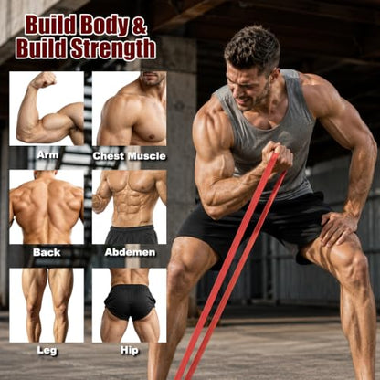 5-Level Resistance Bands,5-125LBS Workout Bands for Exercise | Pull-Up Assist Bands,Physical Therapy & Stretching – Multiple Resistance Levels for Home Gym & All Fitness Goals