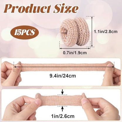 15pcs Cotton Finger Cots, Elastic Finger Sleeve, Skin Color | Anti-Slip, Breathable Finger Protectors, for Construction, Gardening, Kitchen, Carving