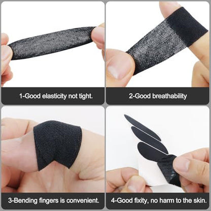 ‌Bowling Thumb Tapes Bowling Sport Accessories Bowling Finger Protection Tape for Men Women - color: 140Pcs Black