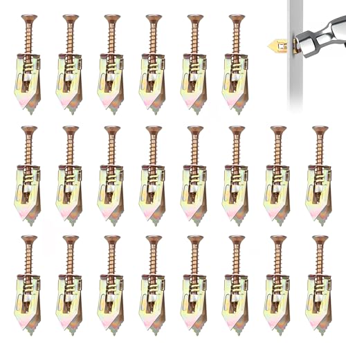 200PCS Drywall Anchors and Screws Kit, 100 Self Drilling Sheetrock Anchors and 100 Heavy Duty Wall Fasteners, Hollow Wall Anchors for Hanging Shelves, Picture Frames, Cabinets and Home Décor