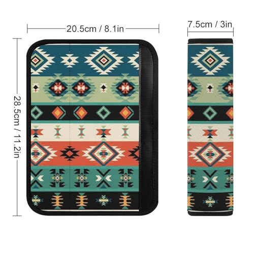 2 Pack Breathable Car Seat Belt Pad for Child, Stroller Pushchair High Chair, Southwest Native American Western Aztec Rustic Neck Strap Covers, Neck and Shoulder Support - color: Pattern 633