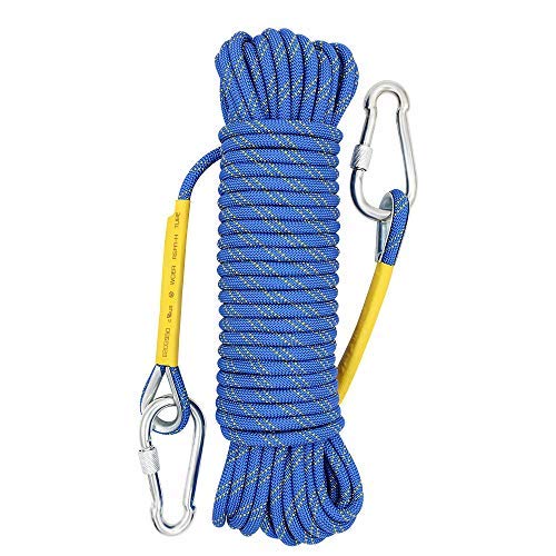 X XBEN Outdoor Climbing Rope 10M(32ft) 20M(64ft) 30M(96ft) 50M(160ft) 70M(230ft) 152M(500FT) 352M(1000FT) Static Rock Climbing Rope for Escape Rope Ice Climbing Equipment Fire Rescue Parachute - color: Blue, size: 1/3 Inch x 160 Feet