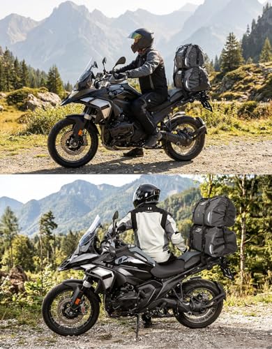 KEMIMOTO Waterproof Motorcycle Dry Bag – Duffle Tail Bag Soft Luggage, 25L/40L/65L Large Capacity with 4 Quick-Release Straps, Dustproof for Touring, Adventure, Motorcycling & Camping Grey - size: 25L