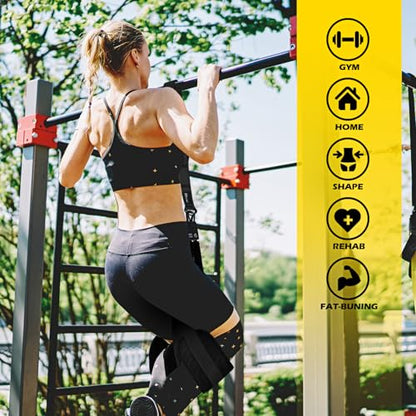 HOXWC Pull Up Assistance Bands, Adjustable Heavy Duty Resistance Band for Pull Up, 3 Pull Up Bands, Comfortable Fabric Feet/Knee Rest, Assistance Bands for Pull-Up, Home Fitness, Body Stretching - color: Black