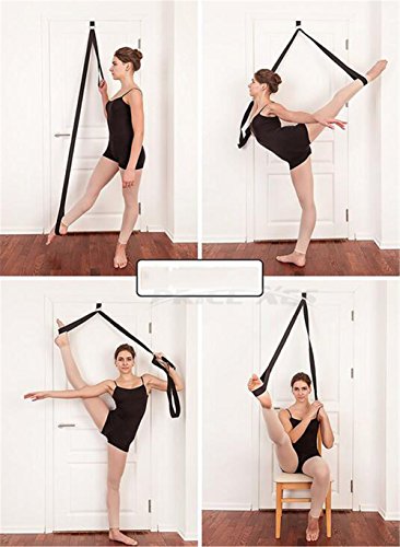 Adjustable Leg Stretcher Lengthen Ballet Stretch Band - Easy Install on Door Flexibility Stretching Leg Strap Great Cheer Dance Gymnastics Trainer Stretching Equipment Taekwondo Training - color: pink