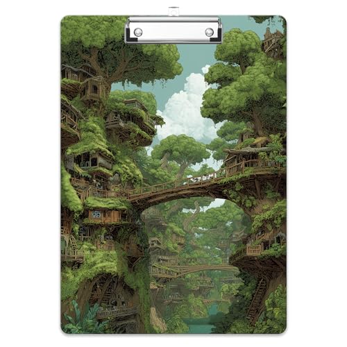 Rimilak Wood Clipboard, 8.5x11 Hardboard Clip Board,Jungle | Fun Design, Cute Custom Pattern, 9 x 12.5 in Letter Size for Classroom, Teachers, Kid, Woman, School & Office Supply - color: Jungle