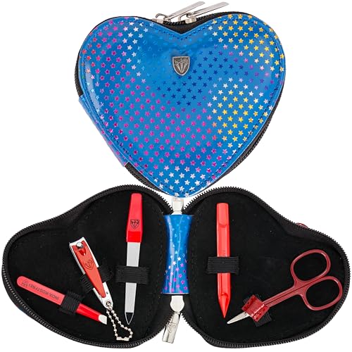 3 Swords Germany – KIDS manicure pedicure set (717) - color: BLUE - COLORED STARS