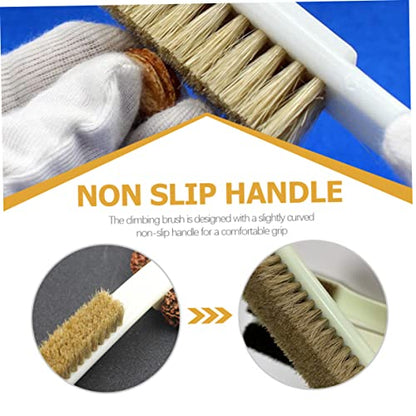 BESTOYARD 2Pcs Boar Hair Rock Cleaning Brush for Climbing Lightweight Sports Tool Handle for Bouldering Essential Cleaning Equipment for Outdoor Adventures