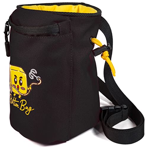 Chalk Bag Rock Climbing | Bouldering | Butter Bag | Cell Phone Pocket and Adjustable Waist Strap | Cute | Funny | Nips and Randy | Weightlifting | Bodybuilding
