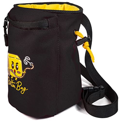 Chalk Bag Rock Climbing | Bouldering | Butter Bag | Cell Phone Pocket and Adjustable Waist Strap | Cute | Funny | Nips and Randy | Weightlifting | Bodybuilding
