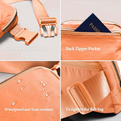 YOSHUYUKI Fanny Pack Cross Body Small Crossbody Bags for Women Men Trendy Nylon Waterproof Mini Purse Travel Running Belt Bag Lulu Dupes Bum Hip Chest Waist Pack Side Bag Must Have Dark Blue - color: Nectarine