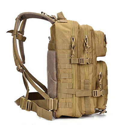 REEBOW GEAR Military Tactical Backpack Army 3 Day Assault Pack Molle Bag Rucksack - color: Tan