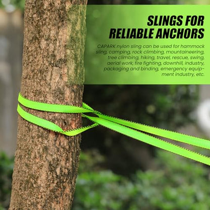18MM Nylon Climbing Slings Runners 23 kN Strong Webbing Straps for Rock Climbing, Rappelling, Swing, Yoga Hammock etc - color: 2PCS Green, size: 48inch/120cm