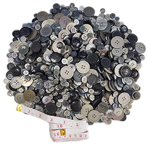 500-700 Pcs Bulk Multicolor Buttons for Crafts Assorted Multi Colored Craft Buttons Mixed Multicolored Button for Crafting - color: gray