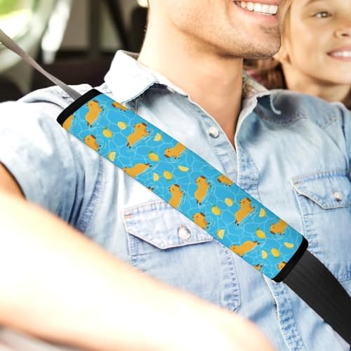 2 Piece Capybara Lemon Car Seat Belt Pad Breathable Seat Belt Cushion for Child, Stroller Pushchair High Chair, Easy Install (No Tool) - color: Pattern 1245