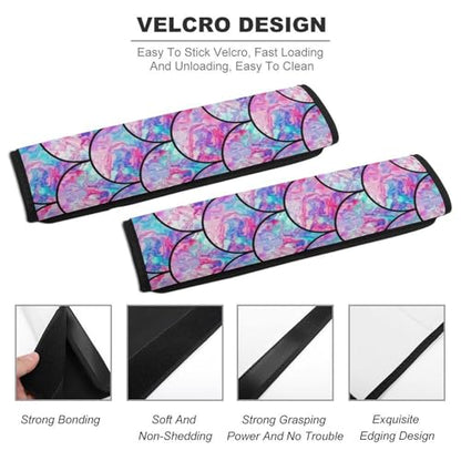 2PCS Universal Fit Car Seat Belt Pad for Kids, Most Cars, Mermaid Scales Gradient Seat Belt Cushion, Shock Absorption - color: Pattern 472