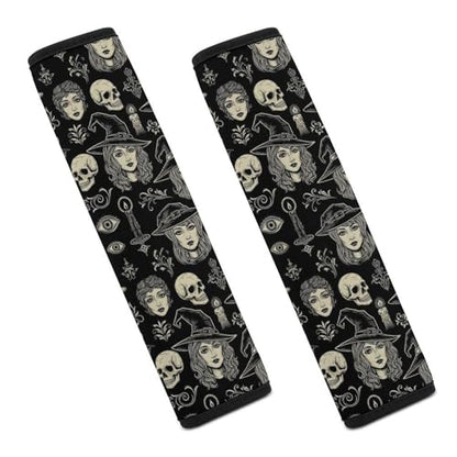 2 Piece Universal Soft and Comfortable Seat Belt Shoulder Pad for Kids, Most Cars, Ouijas Board Gothic Witch Seat Belt Covers Cushion, Neck and Shoulder Support - color: Pattern 393