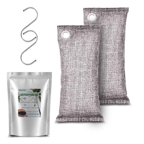 Activated Charcoal Bags Odor Absorbers, Activated Charcoal Odor Absorber for Strong Odors in Car, Closet, Shoe, Pet, Smoke, Basement. Coconut Shell Air Purifying Bag(2 x 100g） - color: 100g x 2pc