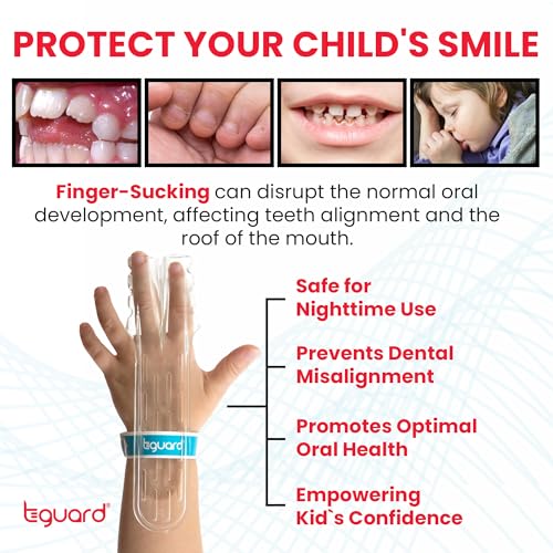 TGuard AeroFinger Anti-Finger Sucking Guard – Finger Sucking Prevention Kit, Deterrent to Stop Finger Habit, Washable Secure-Fit Guard for Kids, Large (Kids 70 lbs & Up), Ages 7 and Up, Made in USA - size: Large (Pack of 1)