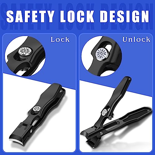German Nail Clippers for Men with Catcher | Heavy Duty Toe Nail Clippers for Thick Nails Seniors, Ultra Sharp Fingernail Clippers, Anti Splash Nail Cutter - style: Thick Nail Clipper with Catcher