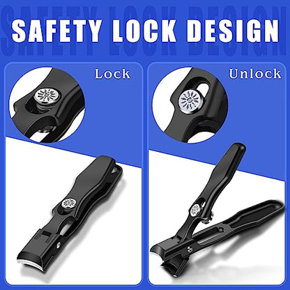 German Nail Clippers for Men with Catcher | Heavy Duty Toe Nail Clippers for Thick Nails Seniors, Ultra Sharp Fingernail Clippers, Anti Splash Nail Cutter - style: Thick Nail Clipper with Catcher