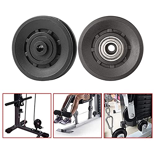 High-Strength Fixed Bearing Pulley Wheel Fitness Cable Machine Build DIY Soundless Pulleys Lifting Rope Guide Loading 441lb