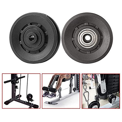 High-Strength Fixed Bearing Pulley Wheel Fitness Cable Machine Build DIY Soundless Pulleys Lifting Rope Guide Loading 441lb
