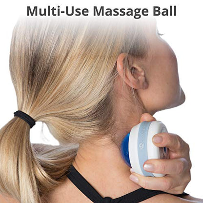 Body Back FSA Eligible Manual Massage Roller Ball | Deep Tissue Roller & Lacrosse Ball - Handheld Massager for Sore Muscles & Joint Pain | 360° Mobility Therapy Ball for Athletes & Fitness Recovery - color: Blue