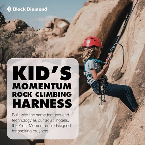 BLACK DIAMOND Kids' Momentum Safe Rock Climbing Harness, Indoor/Outdoor - color: Azul (Full-body Harness)