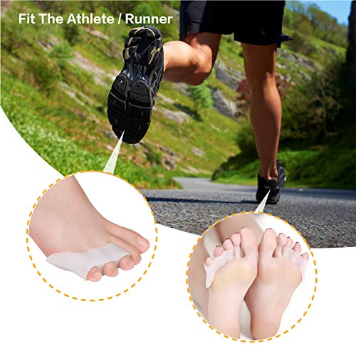 Pnrskter Pinky Toe Separator, 10Pcs Triple Gel Toe Protectors | Little Pinky Toe Spacer for Overlapping Toe, Curled Pinky Toes Separate and Protect, Relief from Friction