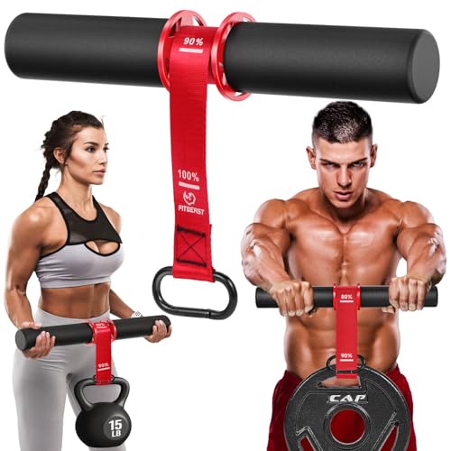 FitBeast Forearm Exerciser Wrist Roller Forearm Trainer | Forearm strengthener with non-slip handles and 220 lb capacity. Ideal for grip, wrist, hand and forearm strength training. - color: Red