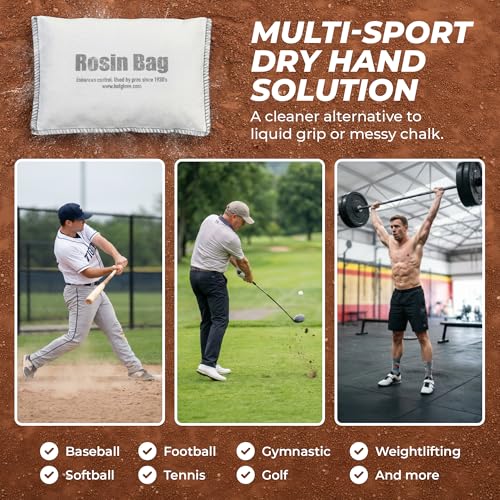 Hot Glove Extra Large Baseball Rosin Bag – Professional Pitching Rosin for Baseball & Softball – Dry Hand Grip Enhancer for Pitchers & Batters – Sweat Absorbing Grip Powder – Made in USA