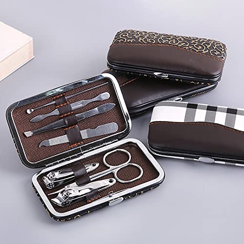 7-Piece Manicure Set - Stainless Steel Nail Clippers & Grooming Kit with Leather Case - Perfect for Home, Travel, Gifts, & Outdoor Use for Men & Women