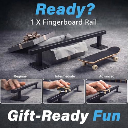 Fingerboard Rail,11" Metal Square Grind Rail for Finger Skateboards,Solid Steel Obstacle Weighted Base & Non-Slip Pads,Portable Desk Skatepark Accessory Tricks Grinds Slides,with 2 Fingerboards. - size: square