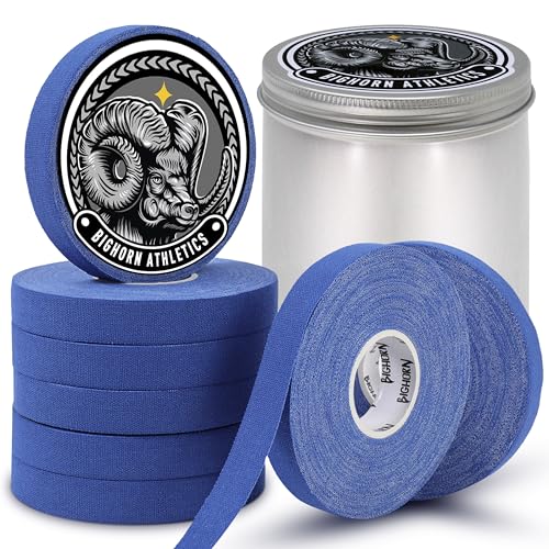 Bighorn Athletics Finger Tape with Tin Case | 8 Rolls for Superior Finger Support, Injury Protection, and Joint Stability | Ideal for Jiu-Jitsu, Climbers, & Athletic Trainers (0.5-Inch, Blue) - color: Blue, size: 0.5-Inch
