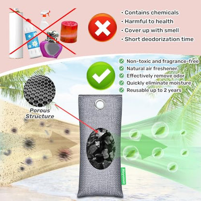 Activated Charcoal Odor Absorber, Natural Shoe Deodorizer Insert, Sneaker Odor Eliminator and Moisture Absorbers. 2 Pack Bamboo Charcoal Air Purifying Bags Shoe Smell Remover - style: 2 Pack Shoe Deodorizer