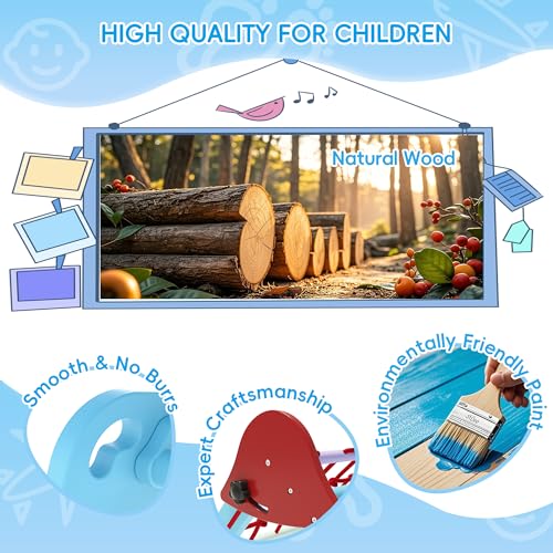 TOLEAD Pikler Triangle Set, Montessori Climbing Set, Climbing Toys for Toddlers 1-3 Inside, Foldable Baby Climbing Wooden Toys for Toddlers 1-6 Years