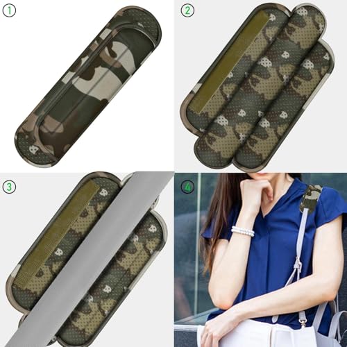 Ultra Thick & Breathable Universal Shoulder Pad Cushion for Bag - Long & Comfort - color: Camouflage Green