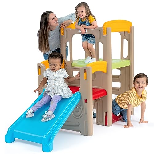 Simplay3 Young Explorers Adventure Climber and Slide - Indoor Outdoor Backyard Playset for Toddlers and Kids