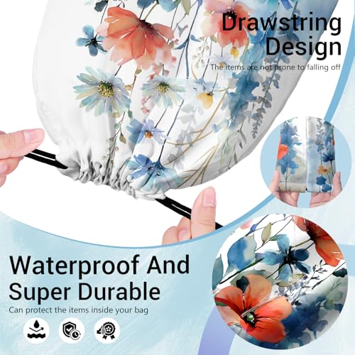 Gymnastics Grip Bag Lightweight Small Drawstring Grip Bags for Gymnasts - color: Blossom Floral-multi