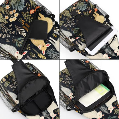 Sheep Flowers Sling Bags for Women Men, Waterproof Crossbody Sling Backpack Travel Outdoor Sports Chest Bag - color: Black