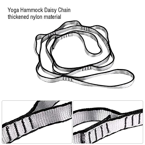 2Pcs 22KN Strong Climbing Strap Daisy Chain Nylon Daisy Chain Adjustable Strap Rope ，Length 110/150/180cmYoga Extend Belt - color: Grey, size: 1.1m
