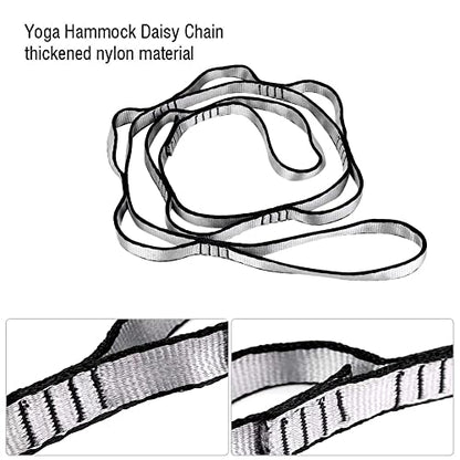 2Pcs 22KN Strong Climbing Strap Daisy Chain Nylon Daisy Chain Adjustable Strap Rope ，Length 110/150/180cmYoga Extend Belt - color: Grey, size: 1.1m