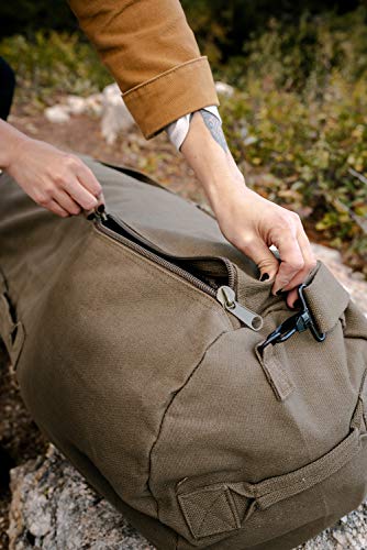 STANSPORT - Deluxe Duffel Bag With Zipper For Gym, Travel, & Storage - color: Olive Green, style: 50” X 18” X 18”