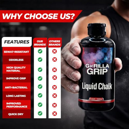 Liquid Chalk for Gym & Sports-Extra Strong Grip Lifting Chalk for Fast Drying,Weightlifting,Rock Climbing & Pole Fitness - style: 1x50ml