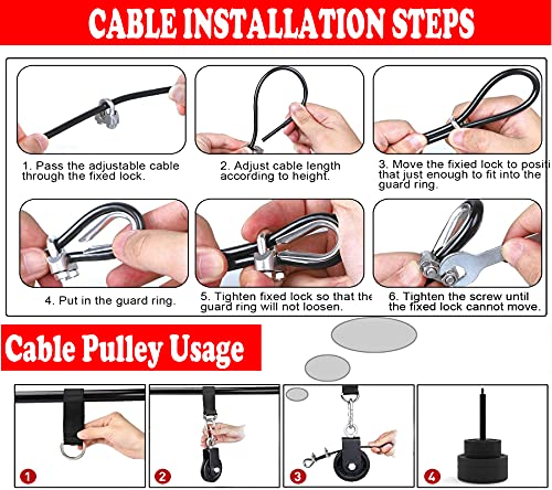 Mtgluk Cable Pulley System Upgraded DIY LAT and Lift Weight Pulley Machine Attachment Home Gym Forearm Wrist Roller for Triceps Pull Downs Biceps Curl Forearm Shoulder - color: Straight + Handlebelt
