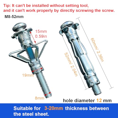 11/32" Drywall Anchor Kit Hollow Wall with Screws,Zinc Plated Steel Molly Bolt,Hollow Wall Drilling Anchors with Screws Drywall Anchors (30pcs, M8) - size: 11/32